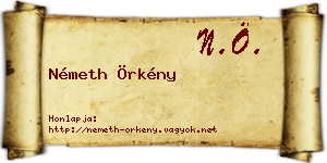 Németh Örkény névjegykártya